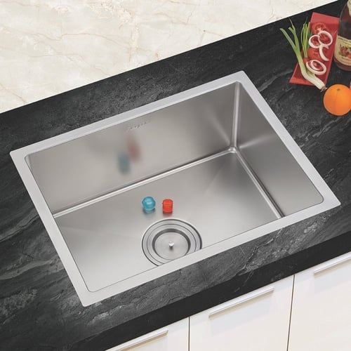 مجلى حوض واحد استيل بتقنية النانو بدون فتحة خلاط