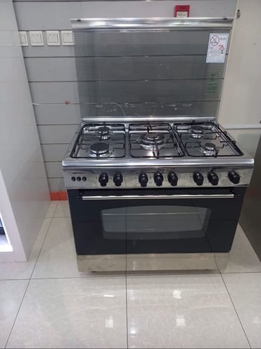 فرن كامل 90*60 سم 5 عيون غاز شعلة ثلاثية سعره الفر...