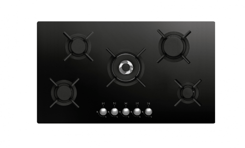 سطح 90سم زجاج 5عيون غاز شبك ثقيل اشعال ذاتي ايطالي