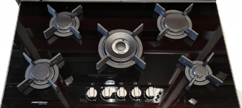 سطح 90سم زجاج 5عيون غاز شبك ثقيل اشعال ذاتي ايطالي