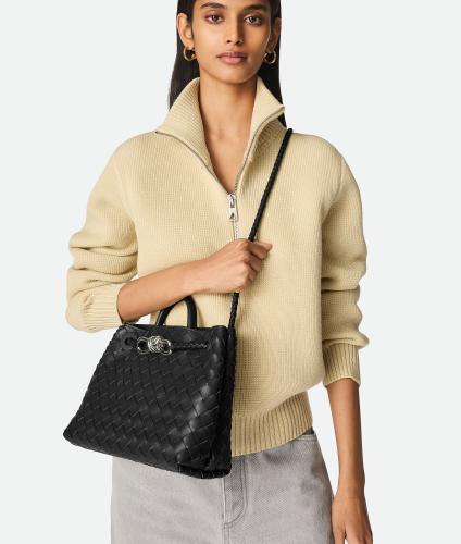 Bottega Veneta Small Andiamo Black Silver — بوتيغا أنديامو