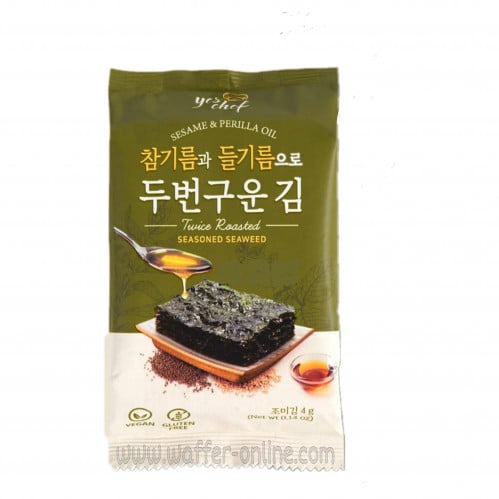 أعشاب بحرية محمصة مع زيت السمسم والبريلا _ كوريا