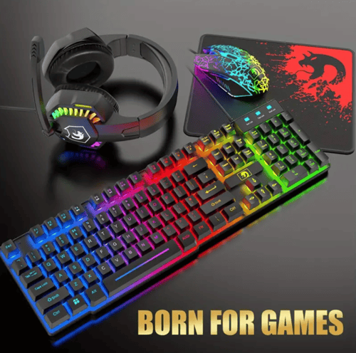 مجموعة لوحة مفاتيح وفأرة وسماعات للألعاب