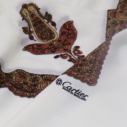 شال كشمري كارتير كريمي تطريز بني