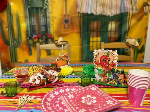 Party supplies with a Mexican style