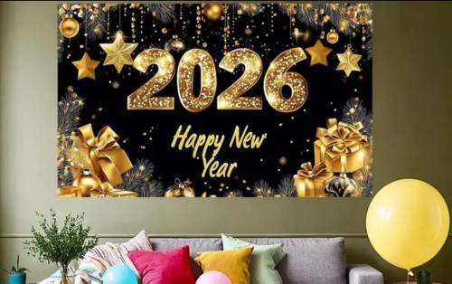 Wall background for celebrating the New Year 2026