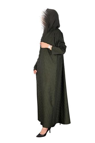 عباية صيفية مميزة باللون الزيتي الملكي مناسبة لليو...