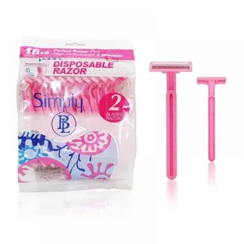 سيمبلي 2 شفرات نسائي وردي عدد 16+8