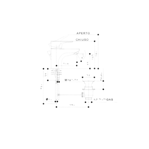 خلاط مغسلة اتوماتيك جي اس الايطالي بتصميم عصري