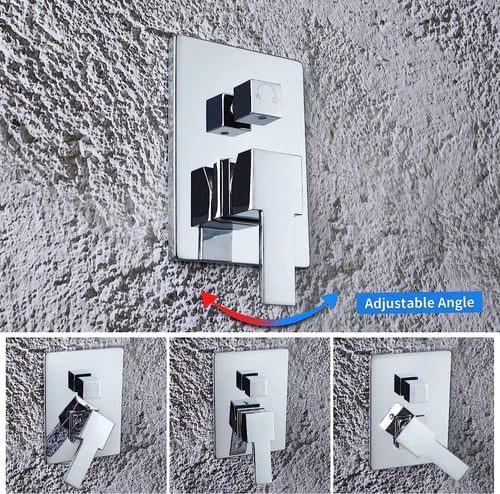 خلاط دش دفن نحاسي مخرجين بتصميم كروم لامع بدون صبا...