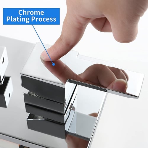 خلاط دش دفن نحاسي مخرجين بتصميم كروم لامع بدون صبا...