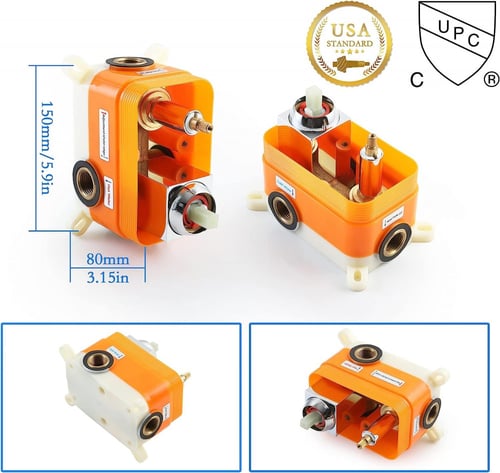 خلاط دش دفن نحاسي مخرجين بتصميم كروم لامع بدون صبا...