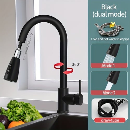 خلاط مطبخ سحب كوالتي أسود بتصميم إيطالي عصري