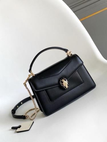 Mini Black Serpenti Forever Top-Handle Bag