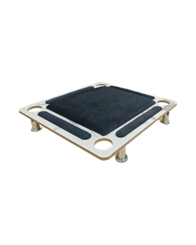 طاولة بلوت ابيض مربع ساده