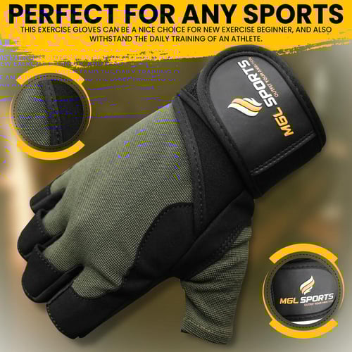 قفازات رفع الأثقال من الجلد السميك MGL SPORTS