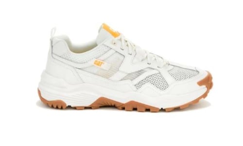 حذاء كات أبيض شبكي من الجلد للرجال