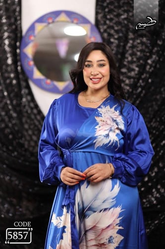 جلابية ستان أرماني مطبوع ديجيتال