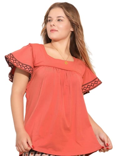 بيجامة قطن مريح وعملي بتصميم أنيق واكمام قصيرة من...