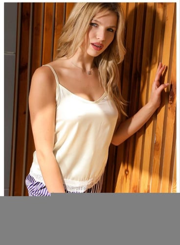 قميص نوم لانجري نسائي مع سروال قصير ستان - أطلبة ا...