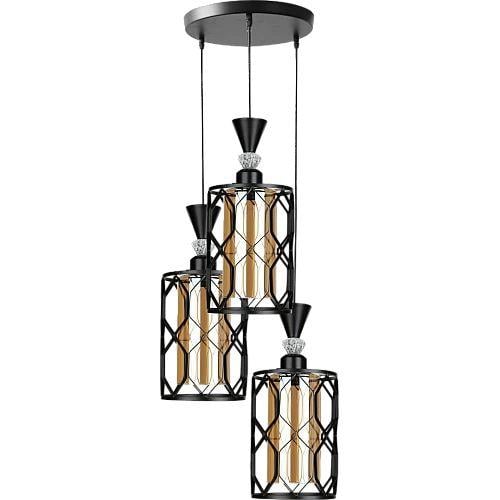 نجف مودرن ثلاثي اسود E27*3L