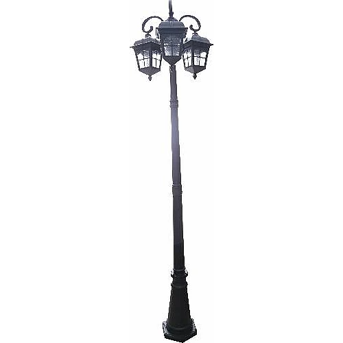 فانوس حديقة2مترو20سم ثلاثي اسود صغير