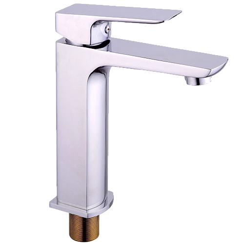 خلاط مغسلة نحاس+زنك قصير مربع طقم كروم