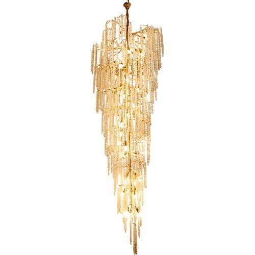 نجف مودرن 1000*3000قطعتين ذهبي+شفاف+عسلي E14*40L