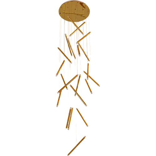 نجف مودرن 3متر ذهبي+اصفر 42W