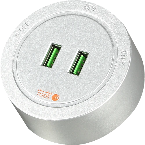 راس فيش مجرى دائري فضي USB+TYPE C