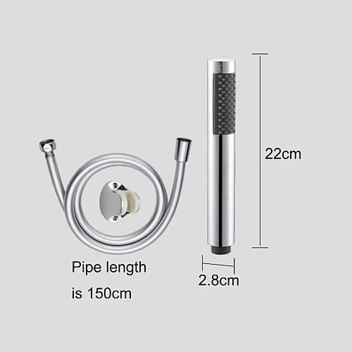سماعة مع هوز ستانلس ستيل مدور كروم
