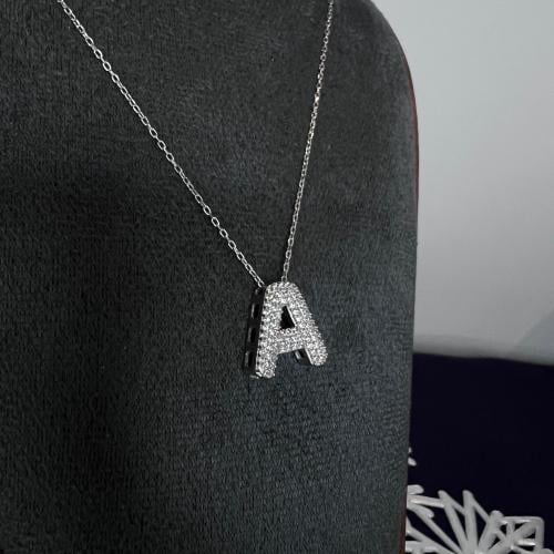 سلسال حرف A فضة عيار 925
