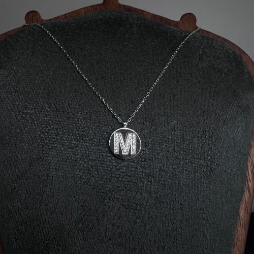 سلسال مع تعليقة حرف M فضة عيار 925