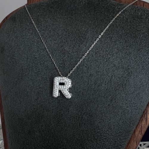 سلسال فضة عيار 925 حرف R