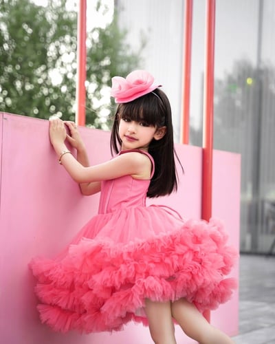 فستان اطفال وردي