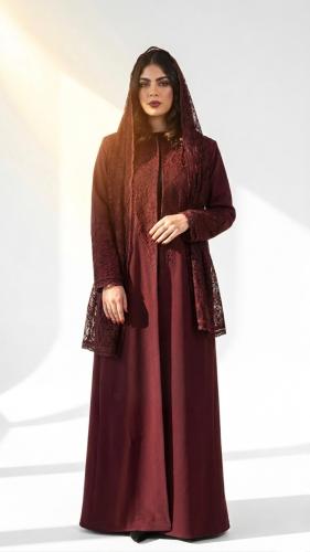 Yaqout abaya, raw material linen, embroidered from...