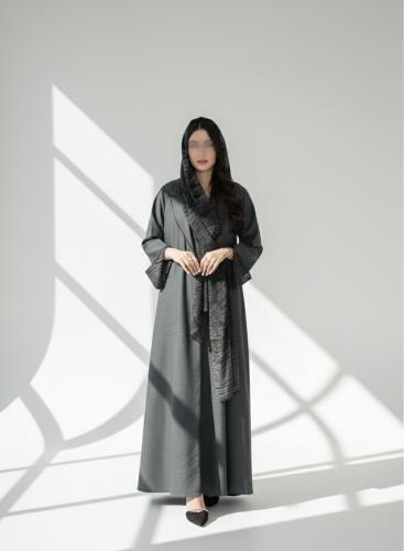 Ebaa' Abaya.. the fabric is linen in gray color an...