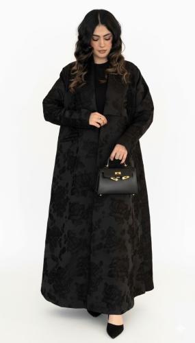 Abaya Ghusn Al-Qana.. Jacquard blazer-style padded...