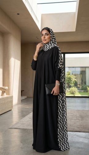 عباية تفرد كريب حرير وشيفون والطرحه حسب الرغبه طرف...