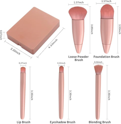 فرش مكياج مع مرآة سهلة التنقل لون بني من drob beau...