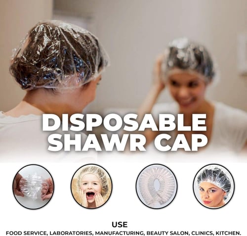 قبعات استحمام للاستعمال مرة واحدة لون ابيض - 5 قطع