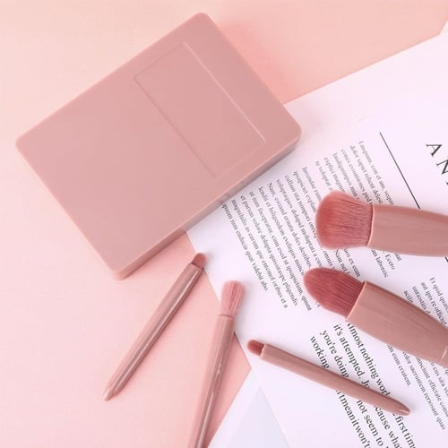 فرش مكياج مع مرآة سهلة التنقل لون بني من drob beau...