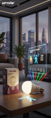 لمبات كروي ليد حساس حركة لون ابيض 9 واط