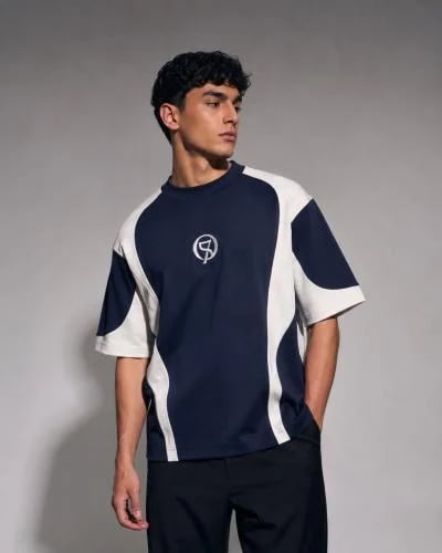 7OS Signature Tee — Navy & Crea