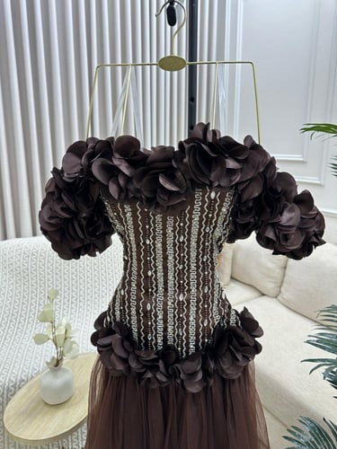 فستان سهره تفته تل تطريز