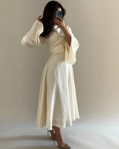 فستان ميد بأكمام