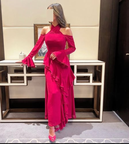 فستان فوشي انيق