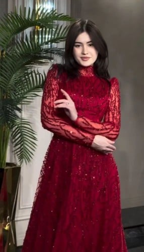 فستان احمر جديد 0