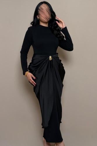 فستان سهره اسود بقصه خصر أنيقه