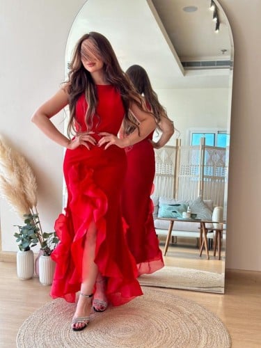 فستان احمر راقي